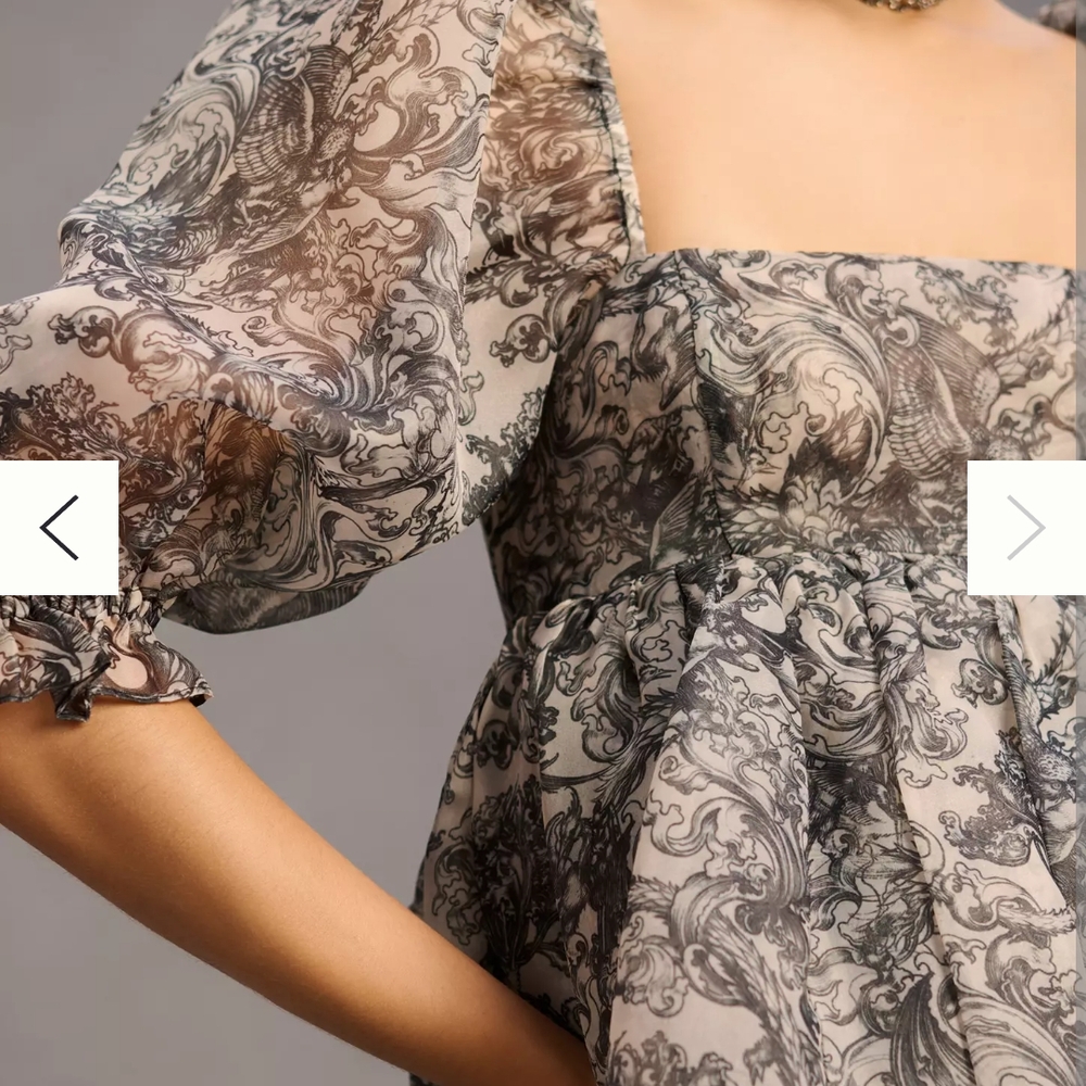 Elegant Black and Gray Patterned Dress - Picture 2 of 5